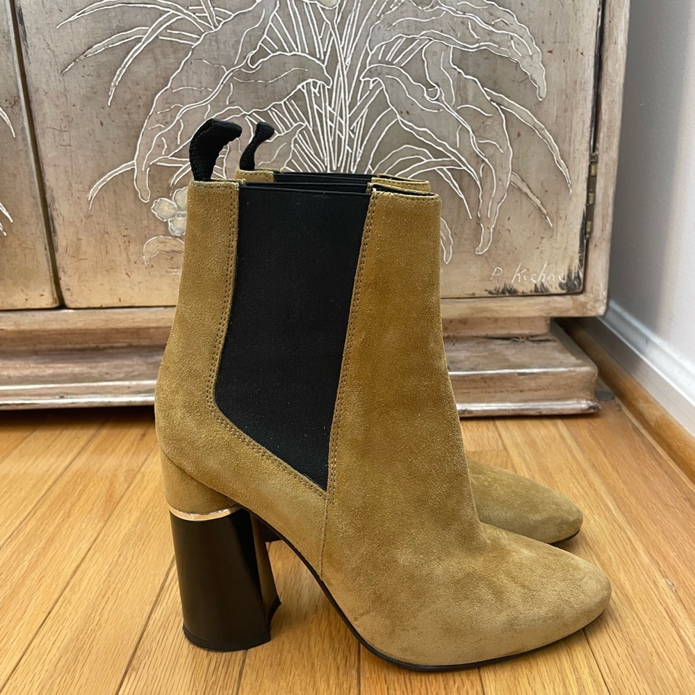 3.1 Phillip Lim Camel and Black Heeled Boots Size 8.5